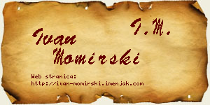 Ivan Momirski vizit kartica